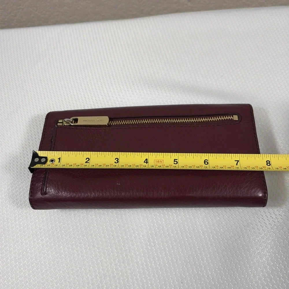 Michael Kors Astrid Carryall Wallet Red Pebbled Leather Clutch